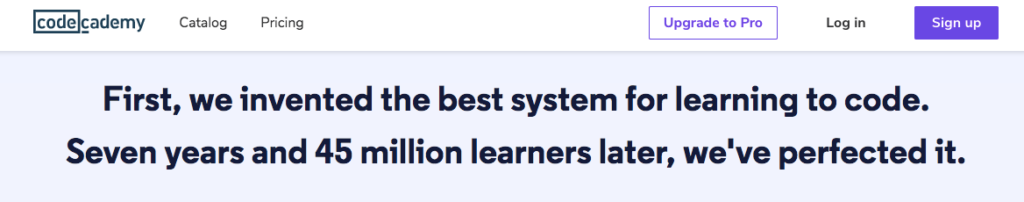 Codecademy screenshot
