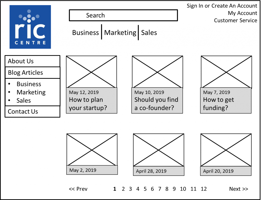 Example of a high-fidelity wireframe