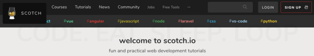 Scotch.io screenshot