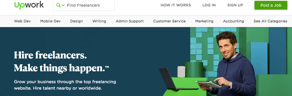 Upwork screenshot - hire freelancers